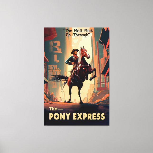 Dystopian Pony Express Rider 2057? Leinwanddruck (Vorderseite)