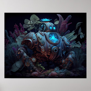 Dystopian Robot & Pflanze Poster