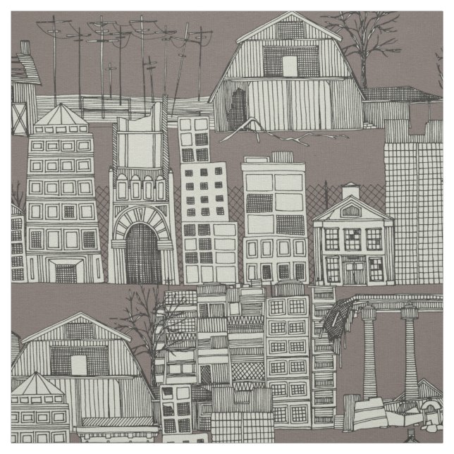 dystopian toile graubraunes stoff (Muster)