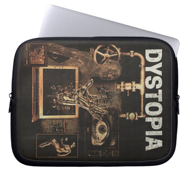 Dystopie - Design von Techno-Dystopian Streetwear Laptopschutzhülle (Vorderseite)