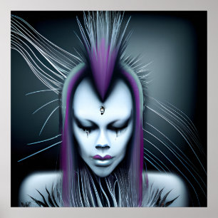 Dystopische Alien Human Hybrid Etheral Ai Art Poster