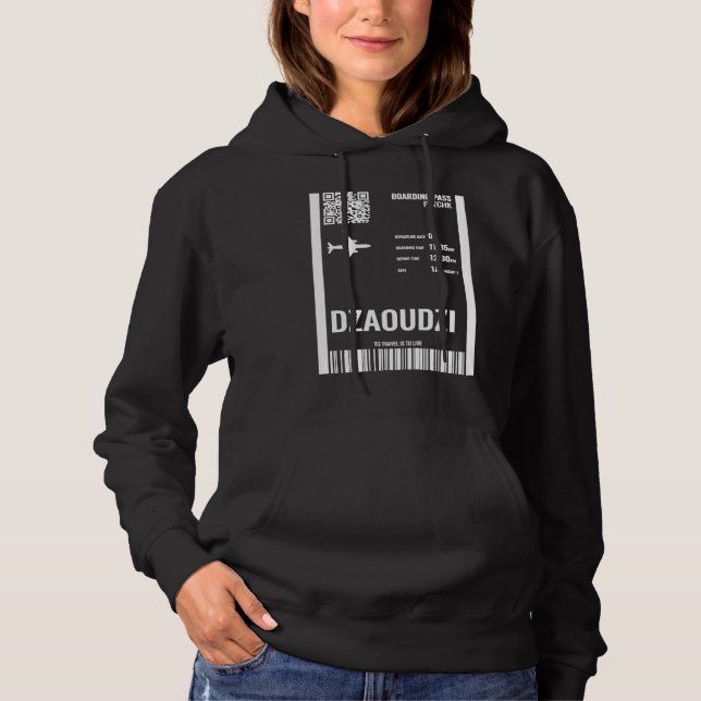 Dzaoudzi Mayotte Boarding Pass Airline Ticket Trav Hoodie (Vorderseite)