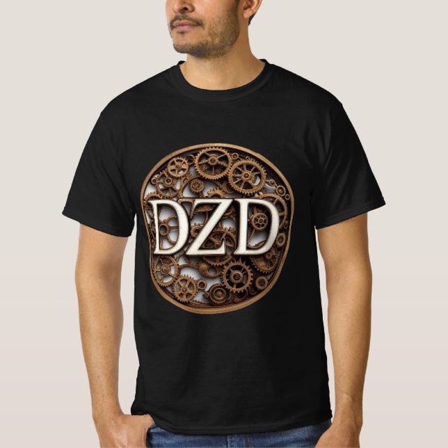 DZD-Logo Steampunk Thema schwarz T-Shirt (Vorderseite)