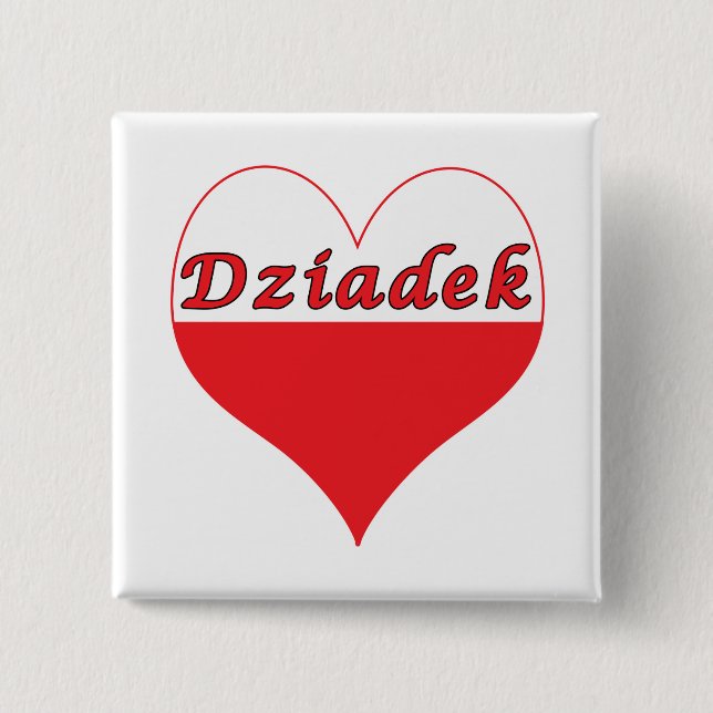 Dziadek Polnisches Herz Button (Vorderseite)