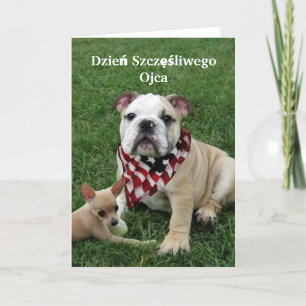 Dzień Szczęśliwego Ojca Bulldoggen-Gruß-Karte Karte