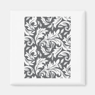 E0001 Dunkelgrau - Retro-Blumenmuster-Grafik Magnet