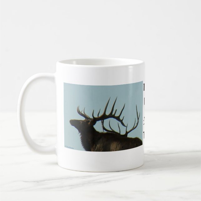 E11 Bull Elk Silhouette Head Shot Kaffeetasse (Links)