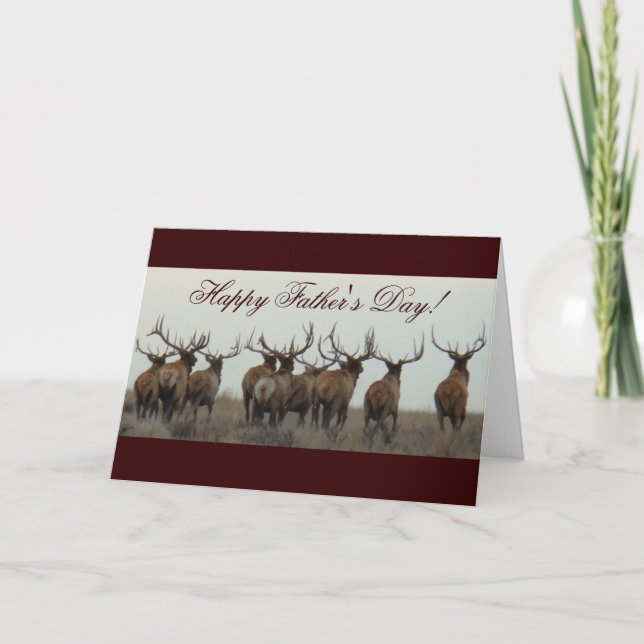 E17 Bull Elk Running Karte (Vorderseite)