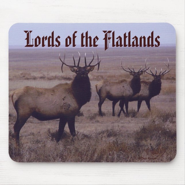 E19 Stier Elch-Doppelt-Tropfen-Zinken Mousepad (Vorne)