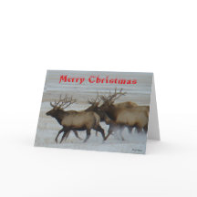 E64 Bull-Elch läuft Weihnachtskarte