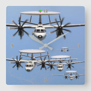 E-2 HAWKEYE QUADRATISCHE WANDUHR