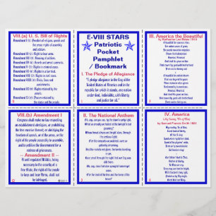 E-8** Patriotisches Pocket-Pamphlet / Lesezeichen