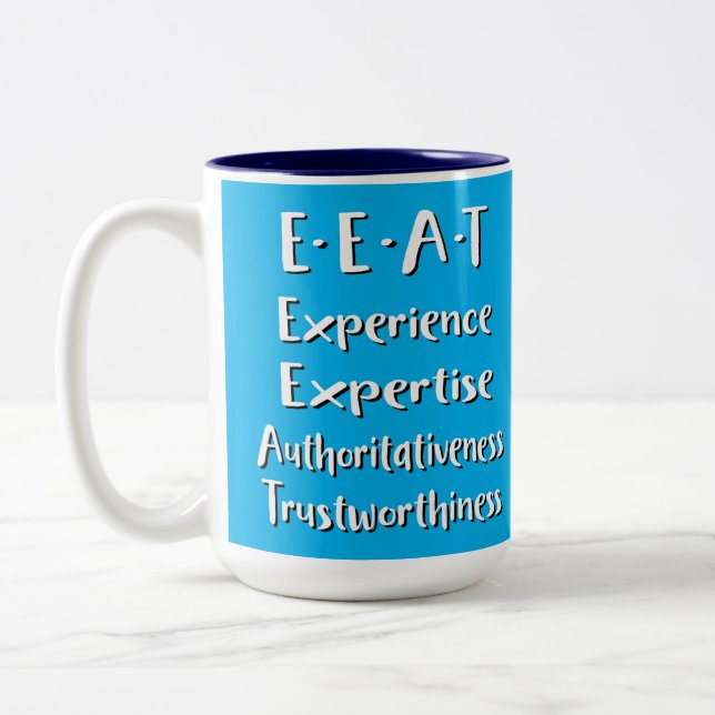 E-A-T-SEO-Akronym Zweifarbige Tasse (Links)