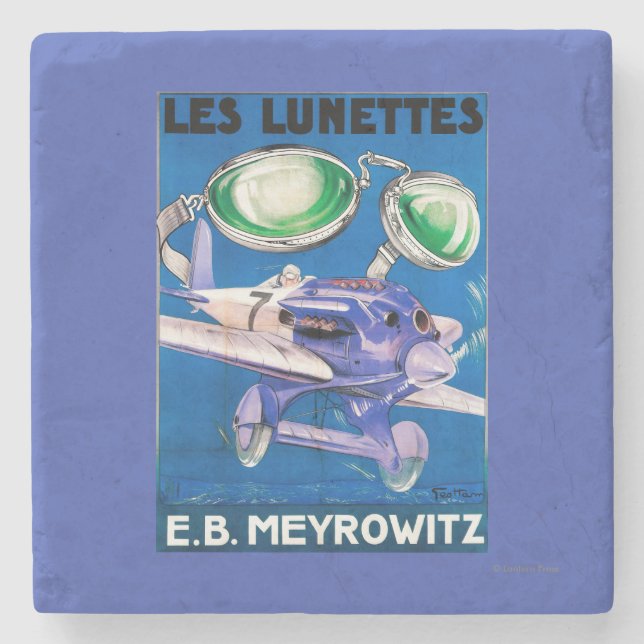 E.B. Meyrowitz Fliegen-Schutzbrillen-Anzeige Steinuntersetzer (Vorderseite)