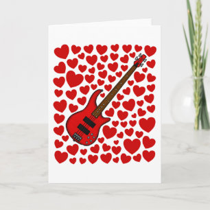 E-Bass-Herzen Valentinstag-Jubiläumskarte Feiertagskarte