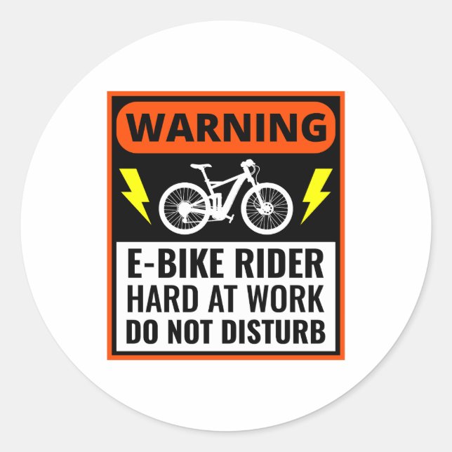 E-Bike Elektro-Bike E-Radfahren Runder Aufkleber (Vorderseite)