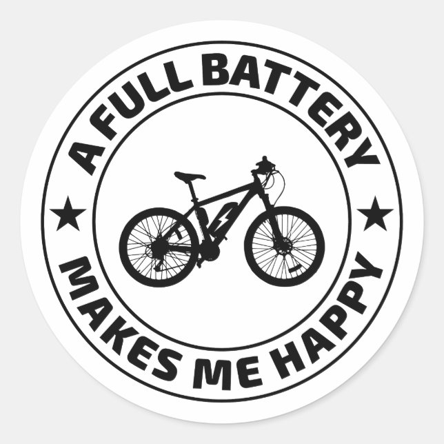 E-Bike Elektro-Bike E-Radfahren Runder Aufkleber (Vorderseite)