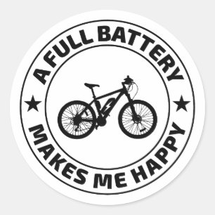 E-Bike Elektro-Bike E-Radfahren Runder Aufkleber