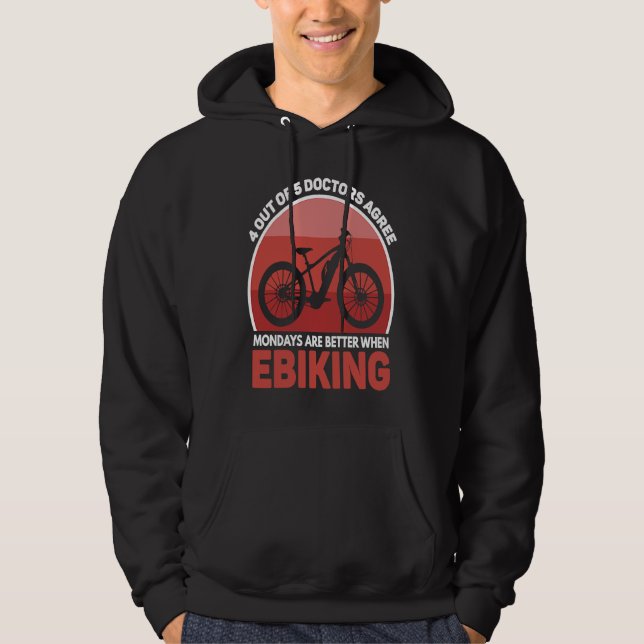 E Bike  Joke E Biking on Monday E Biker Hoodie (Vorderseite)