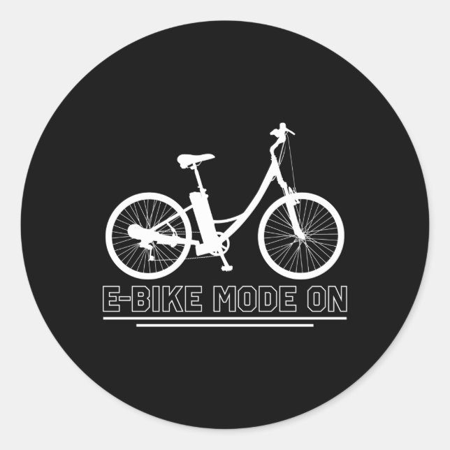E-Bike-Modus für Elektrofahrräder Runder Aufkleber (Vorderseite)