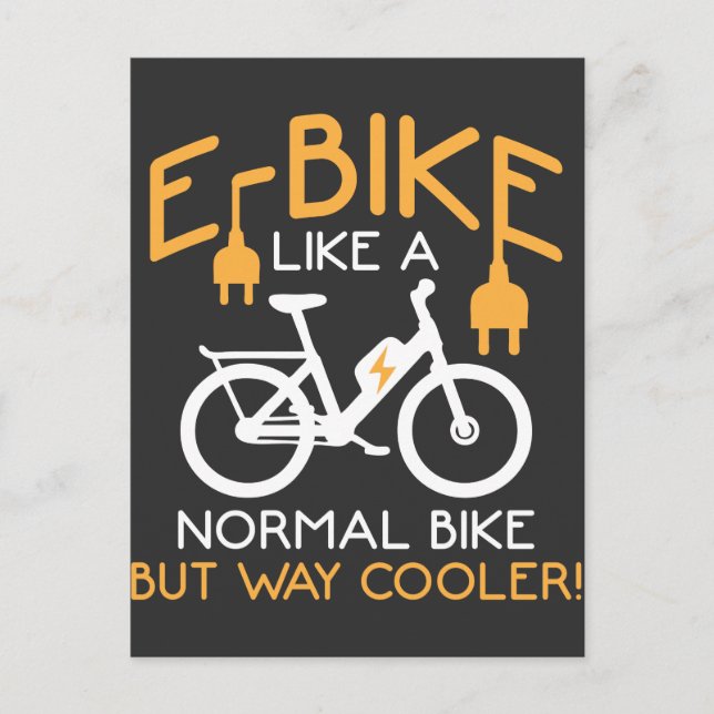 E-Bike-Radweg Cooler Bike Funny Electric Bike Postkarte (Vorderseite)