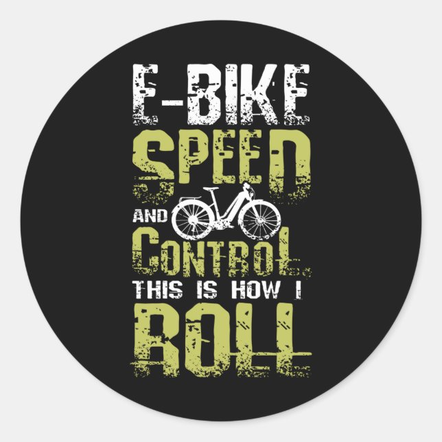 E-Bike So kann ich fahren Runder Aufkleber (Vorderseite)