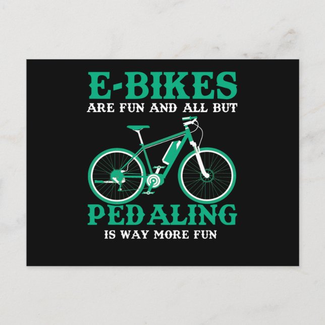 E-Bike Spaß - mehr Spaß beim Biking Postkarte (Vorderseite)