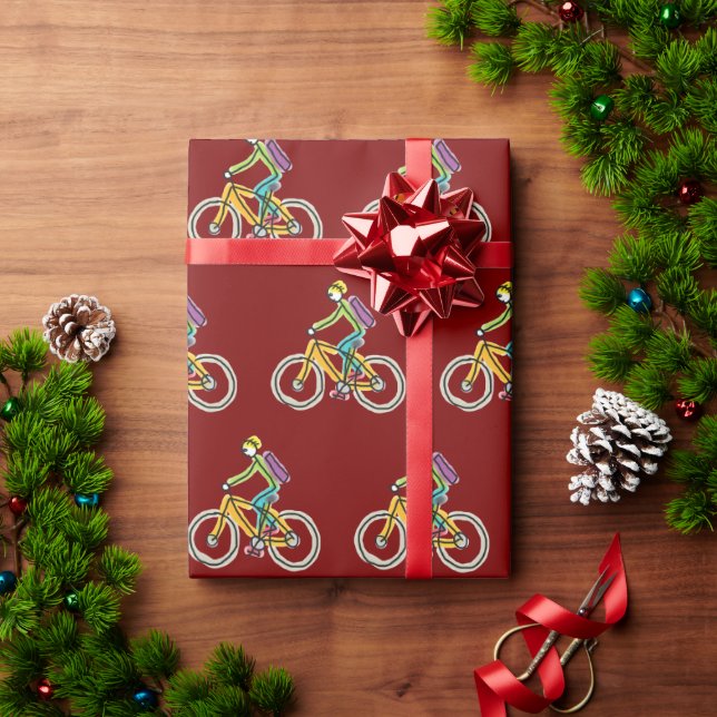E-Bike Stickman Geschenkpapier (Feiertagsgeschenk)