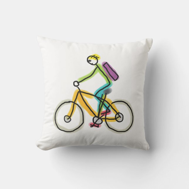 E-Bike Stickman Kissen (Vorderseite)