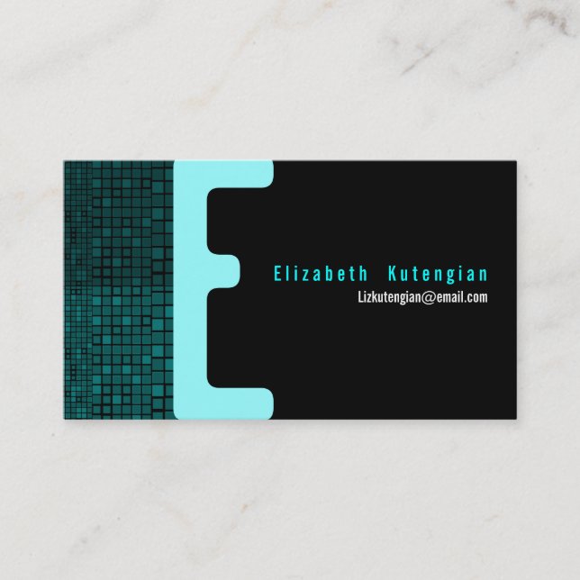 E-Buchstabe-Alphabet-Visitenkarte-Mosaik Visitenkarte (Vorderseite)