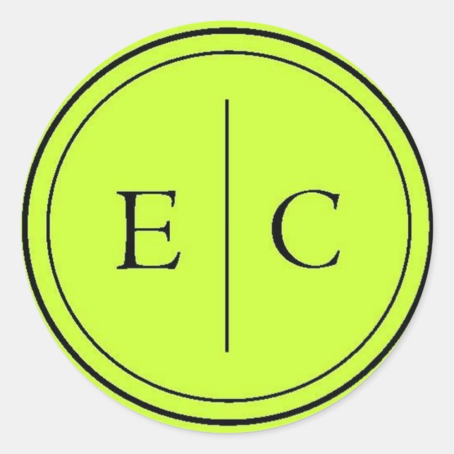 E&C Monogram Green Sticker (Vorderseite)
