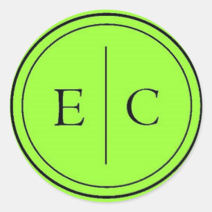 E/C Monogramm Kalkgrüne Aufkleber