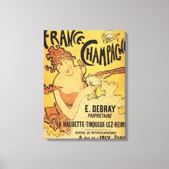 E. Debray Champagne Advertisement Poster Leinwanddruck (Vorderseite)