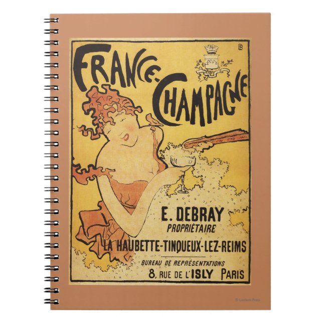 E. Debray Champagne Werbeplakat Notizblock (Vorderseite)