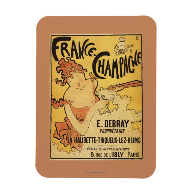 E. Debray Champagner-Werbeplakat Magnet (Vertikal)