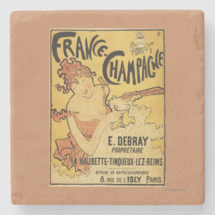 E. Debray Champagner-Werbeplakat Steinuntersetzer