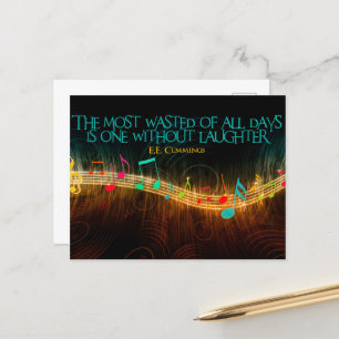 E. E. Cummings Inspiration Zitat "Lachen" Postkarte
