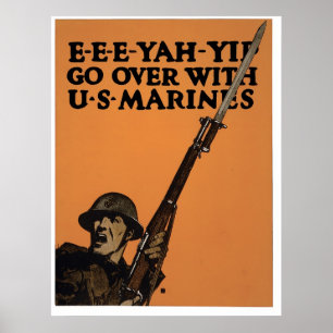 E-E-YAH-YIP, U.S. Marines Poster