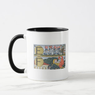 E-F, von einem Alphabet, das auf Kinderzimmer Tasse