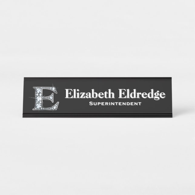E Faux Diamond Desk Plaque signalétique (Devant)