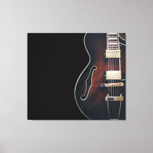 E-Gitarre auf Schwarz Leinwanddruck