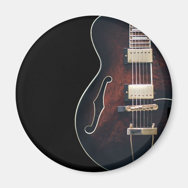 E-Gitarre auf Schwarz Magnet (Vorne)