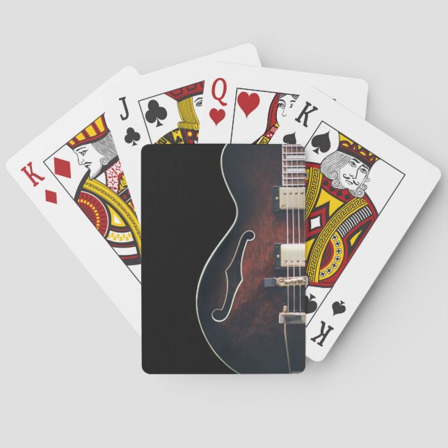 E-Gitarre auf Schwarz Spielkarten (Rückseite)