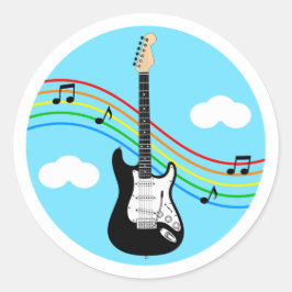 E-Gitarre Aufkleber Himmel Regenbogen Musik Kinder