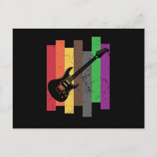 E-Gitarre Bunt Postkarte