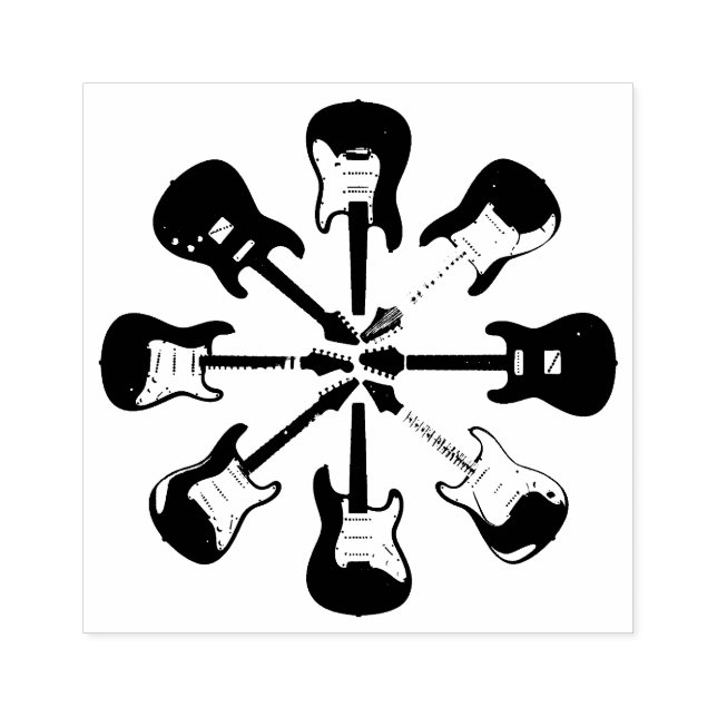 E-Gitarre Gummistempel (Prägung)
