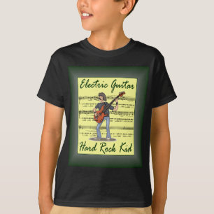 E-Gitarre ~ Hardrock-Kind~ Notenen-Rückseite T-Shirt