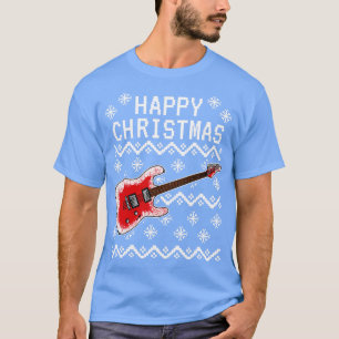 E-Gitarre Hässliche Weihnachts-Gitarrist Musiker T-Shirt