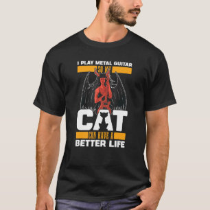 E-Gitarre Katze Gitarrist Metal Gitarre T-Shirt