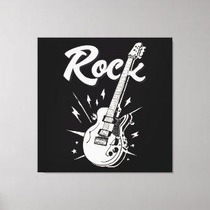 E-Gitarre mit Rock-Schriftzug Leinwanddruck